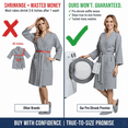 thumbnail image 6 of Lotus Linen Knee-Length Waffle Robe Women - Lightweight Short Spa Bathrobe, Gray Medium, 6 of 9
