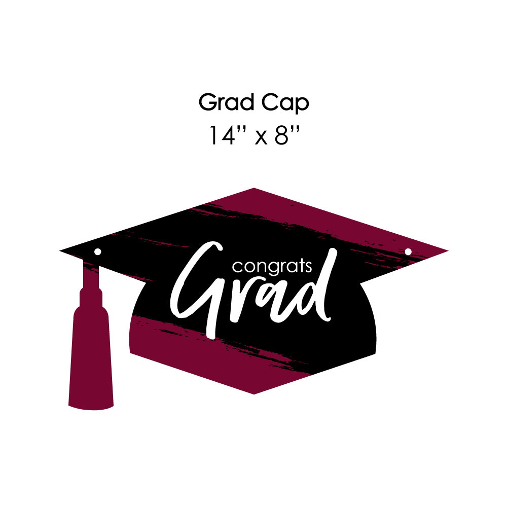 burgundy graduation cap