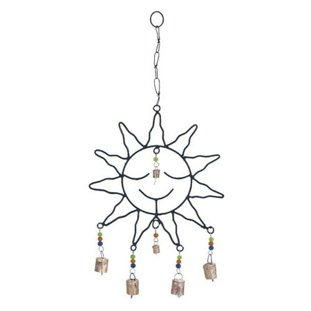 Captivating Metal Sun Face Wind Chime With Optimum Chain Link