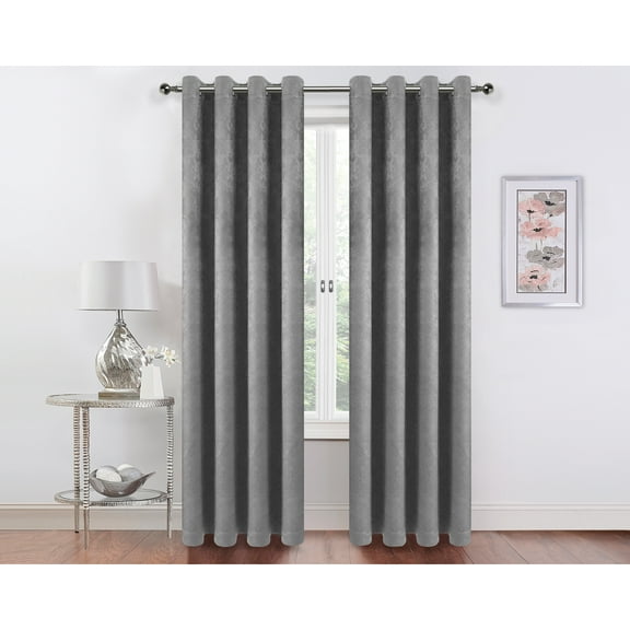 Kate Aurora 2 Pack Hotel Embossed Textured Light Filtering Grommet Top Window Curtain Panels - Assorted Colors, 84 in. Long