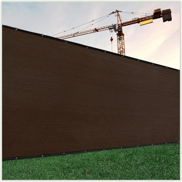 ColourTree Customized Size Fence Screen Privacy Screen Brown 8' x 79' - Commercial Grade 170 GSM - Heavy Duty - 3 Years Warranty - Cable Zip Ties Included