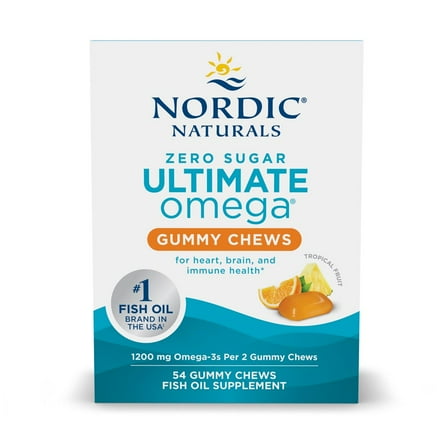 Nordic Naturals Zero Sugar Ultimate Omega Gummy Chews - Tropical Fruit (54 ct)