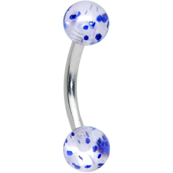 Body Candy 16G Steel Eyebrow Jewelry Cartilage Tragus Daith Conch Rook Clear Blue Dots Eyebrow Ring 5/16