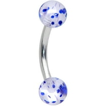 Body Candy 16G Steel Eyebrow Jewelry Cartilage Tragus Daith Conch Rook Clear Blue Dots Eyebrow Ring 5/16