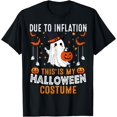 thumbnail image 1 of Due To Inflation This Is My Halloween Costume Funny Pumpkins T-Shirt - White - L, 1 of 2