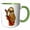 Green/White, variant on 3drose, Cute Funny Cool Sloth Playing Cello Cartoon, 11oz Two-tone Black Mug