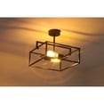 thumbnail image 5 of CHLOE Lighting NOLAN Farmhouse 2 Light Black Square Semi-Flush Ceiling Pendant 14.25" Wide, 5 of 6