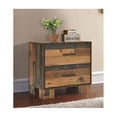 thumbnail image 2 of Rustic Nightstand - 2 Drawer Bedside Table - Woodsy Cabin Style - Dark Bronze Hardware, 2 of 6