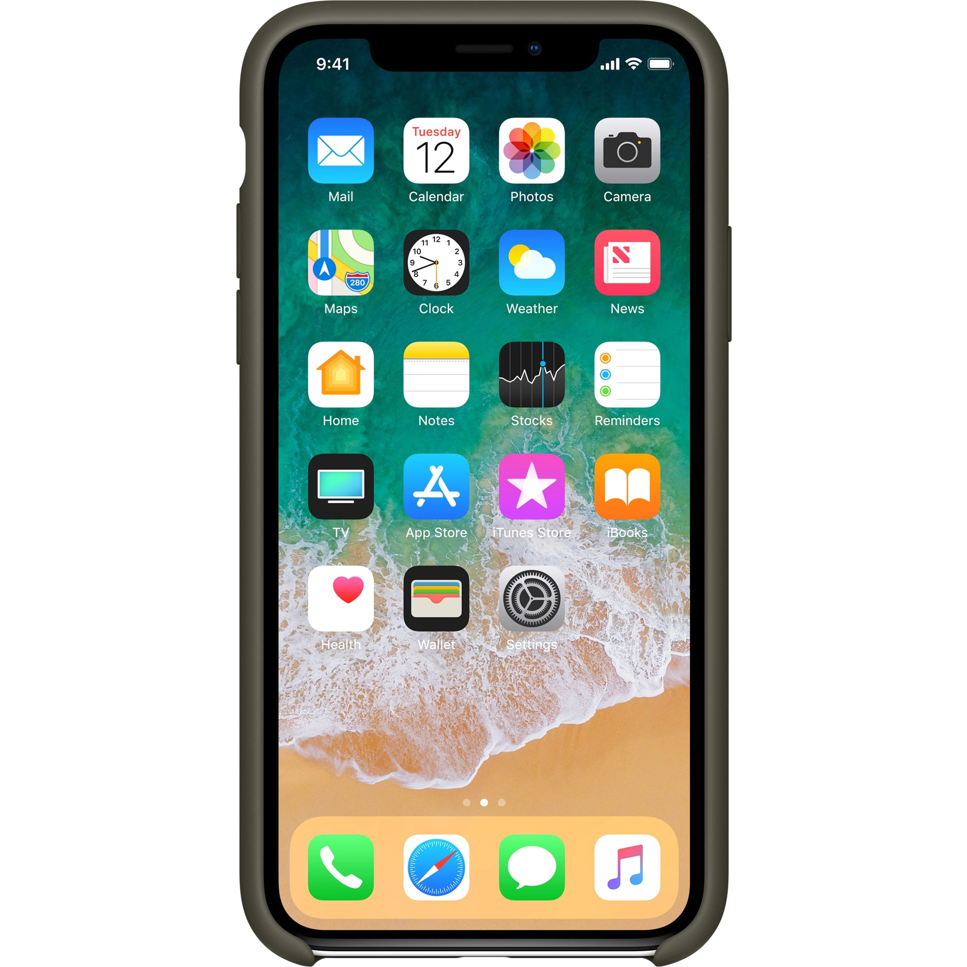 Apple Silicone Case for iPhone X - Dark Olive