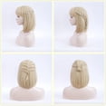 thumbnail image 4 of Peluca rubia con flequillo, peluca rubia corta para mujer, pelucas de pelo liso de 12 pulgadas para niñas ER, 4 of 5