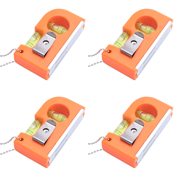 Mini Herramienta 2 en 1 Nivelador Burbujas Gancho Cadena Metal () Naranja