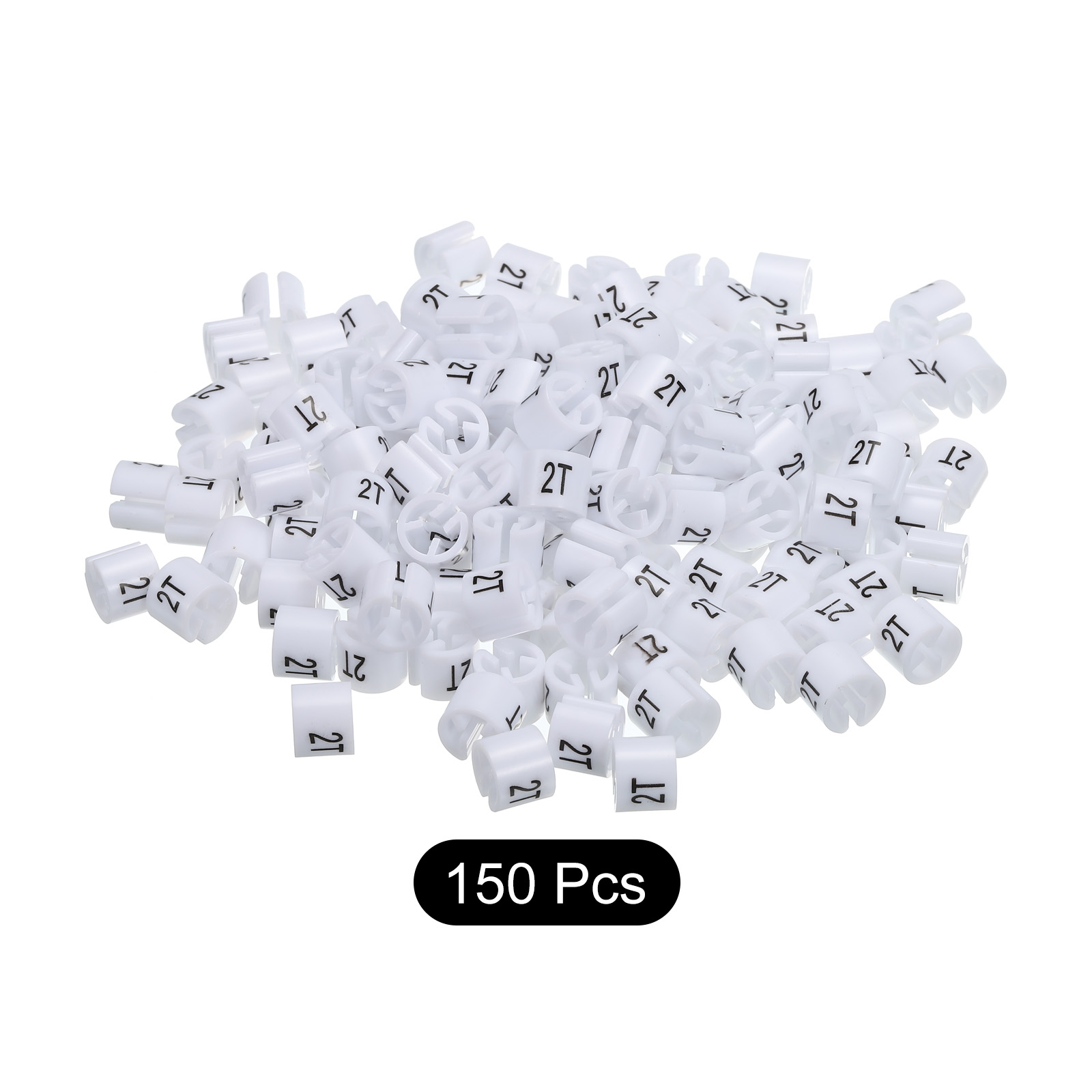 Unique Bargains Clothes Hanger Marker Colored Hanger Sizer Garment Markers Tag White 2T