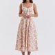 thumbnail image 1 of Vestido De Tirantes De Verano Bustier con estampado floral Midi Dress Backless Women Beachwear Outfit (Rosa S) Cgtredaw Para estrenar, 1 of 6