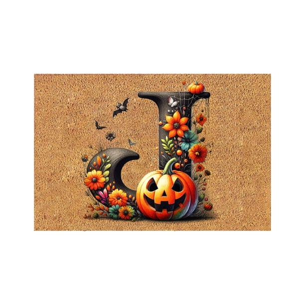 Cojines para pies Felpudo de Halloween para entrada de casa Felpudo de entrada Puerta de entrada Resistente a la suciedad Evita resbalones Felpudo decorativo para suelo La alfombra