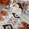thumbnail image 4 of Homewish Tribal Aztec Adult Bedding Comforter Set 7pcs, Sliver Triangle Abstract King Bedding Sets, Western Hippie Bohemian Reversible Bed Sheets, Luxury Bedroom Decor, 4 of 7
