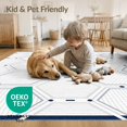 thumbnail image 4 of ODIKA 6'x9' Navy White Geometric Hexagon Design Washable Area Rug Modern Pattern with Bold Hexagonal Shapes Easy Care, Non-Shedding, for Queen Size Bedroom Under Bed Master Suite, 4 of 7