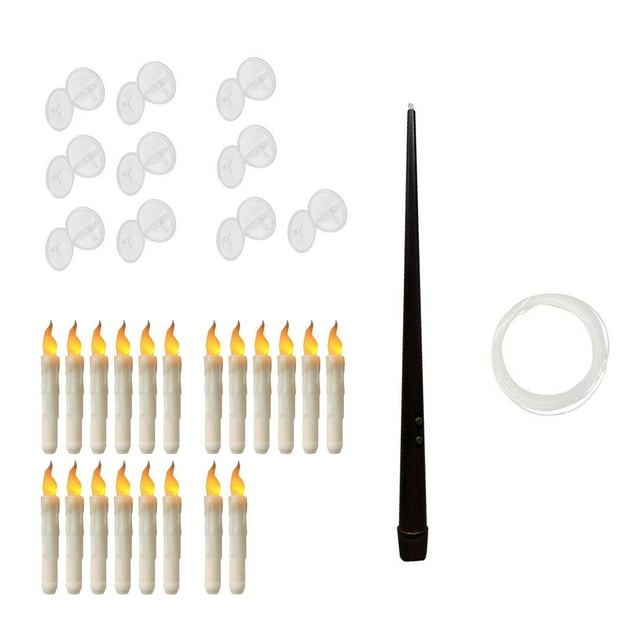 20 velas flotantes colgantes, velas LED mágicas flotantes, velas LED flotantes sin llama. blanco cálido
