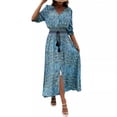 thumbnail image 6 of New Spring/Autumn Style Three-Quarter Sleeve Waist-cinching Bohemian Dress, Vacation Style Beach Dress, 6 of 6