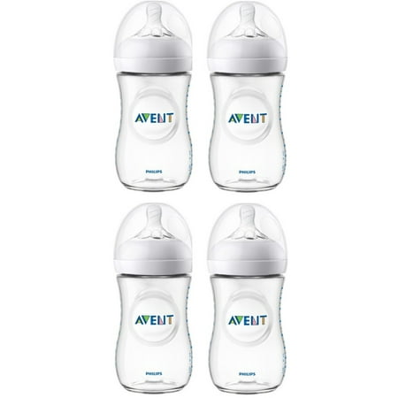 (2 pack) (2 pack) Philips Avent Natural Baby Bottle, Clear, 9oz, 2pk, SCF013/27