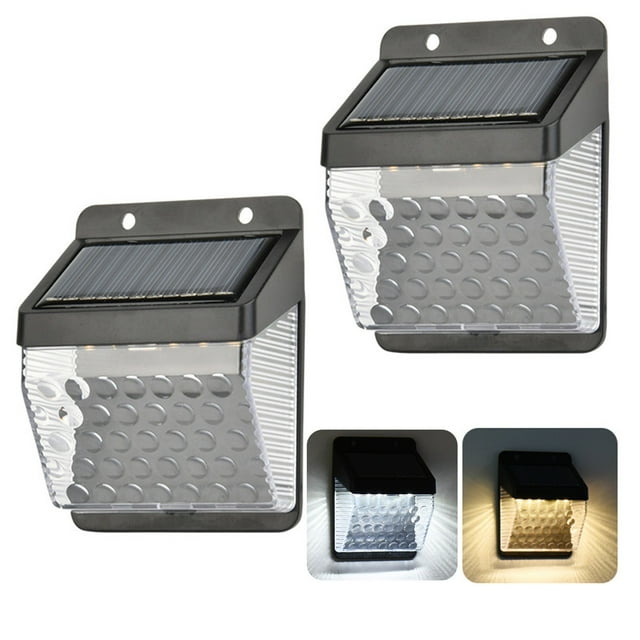 Luz exterior con sensor de movimiento solar | Foco de seguridad LED | Panel de policristalino, ABS, IP65 impermeable | Ángulo amplio de 270° | Soporte de pared, jardín, jardín, lámpara de entrada