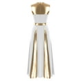 thumbnail image 2 of Alvivi Women Metallic Gold Sleeveless Praise Dance Dress Full Length Liturgical Worship Costume White XXL, 2 of 5