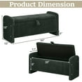 thumbnail image 2 of BOBOKY 44 Inch Corduroy Storage Ottoman Bench, Upholstered End of Bed Bench with Safety Hinge, Linear Storage Bench for Bedroom Living Room Entryway, Modern Footrest Seat,Green, 2 of 14