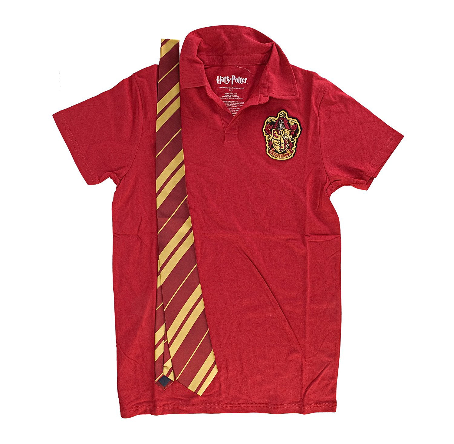 Harry Potter Gryffindor Mens Red Polo Shirt with Tie
