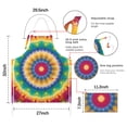 thumbnail image 7 of Rainbow Tie Dye Mandala Pattern Apron-Garden Aprons for Women with Pockets-Cotton Linen Waterproof Kitchen Cooking Gardening Aprons Adjustable for Kitchen,Cooking,BBQ and Salon 33x27 Inch, 7 of 7