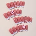 thumbnail image 3 of Uñas Postizas PBPCGBW Punta Francesa Blanca con Lazo 3D y Strass, 3 of 7