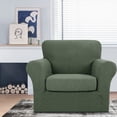 thumbnail image 5 of JIATER 2-Piece Armchair Sofa Cover Stretch Couch Cover Washable Sofa Slipcover Furniture Protector with 1 Cushion Cover,Army Green, 5 of 8
