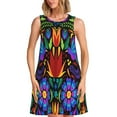 thumbnail image 1 of Easygdp Colorful Floral para Vestido Transpirable de Mujer, Vestido Suelto de Manga Corta con Pliegues y Bolsillos para el Verano, 1 of 7