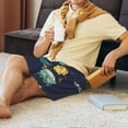 thumbnail image 5 of Balery Space Men's Cotton Knit Pajama Shorts Waistband & Pockets,Short Pajama Pants-Small, 5 of 8