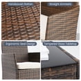 thumbnail image 4 of CONCETTA 3-Piece Patio Furniture Set, Wicker Outdoor PE Rattan Furniture with Coffee Table & Washable Cushion, Compact Bistro Conversation Seating for Balcony, Garden, Poolside, Porch - Brown, 4 of 8