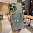 thumbnail image 6 of Compatible with iPhone 14 Pro Max Magnetic Gardient Glitter Case, Plating Bling Cute Case with MagSafe for Women Girls Full Camera Protector Back Cover for iPhone 14 Pro Max 6.7'' Green, 6 of 12
