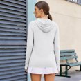 thumbnail image 3 of Trgacdwlo Womens UPF 50+ Sun Protection Hoodie Shirt Long Sleeve Rash Guard Lightweight Fishing Hiking Outdoor UV Shirt White XL, 3 of 3