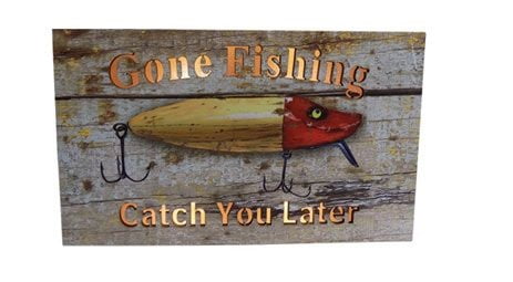 Barry Owen Co. Gone Fishing Catch You Later Lighted Cut Out Wall Decor ...