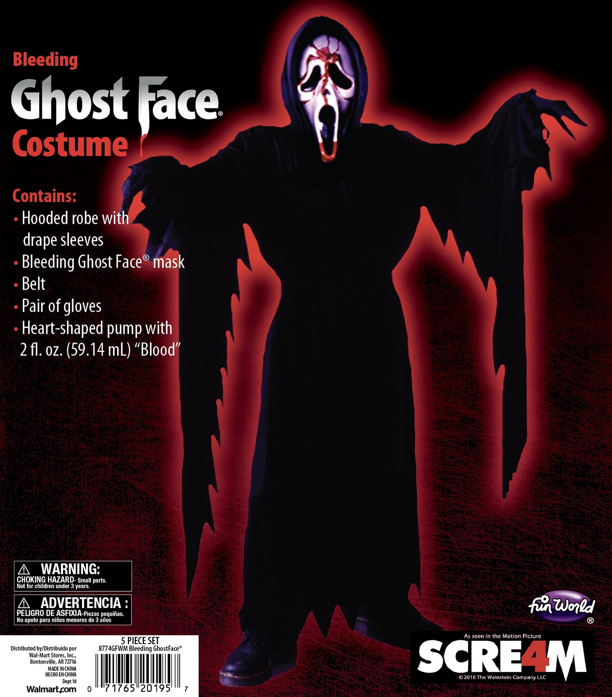 Fun World Inc. Officially Licensed Scream Bleeding Ghost Face