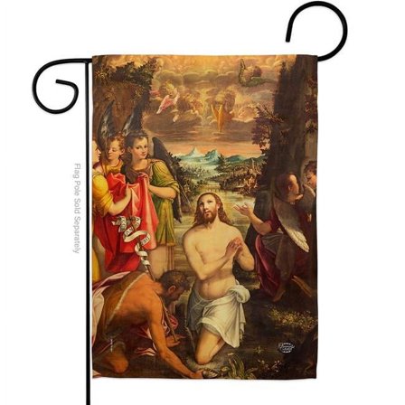 13 x 18.5 in. Baptism of Christ Garden Flag with Religious Faith Double-Sided Decorative Vertical House Decoration Banner Yard Gift