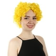 thumbnail image 6 of HPO Adult Women’s Short Curly Colorful Celebrity Wig, Yellow Color , Best Halloween Costume Party, Synthetic Fiber, 6 of 8