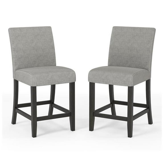 Furniture of America Iceland Fabric Upholstered Counter Chair in Gray (Set of 2)
