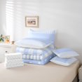 thumbnail image 6 of Manfei Modern Checkered 7-Piece Twin Bedding,Minimalist Polka Dot Bedding Comforter Set,Blue,Reversible, 6 of 7