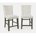 thumbnail image 3 of Jofran Telluride Contemporary Rustic Pine Parsons Striped Upholstery Counter Stool (Set of 2), 3 of 9