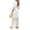 White, variant on XINPING Maxi Skirts for Women Pink Slim Fit Color Block Soft Women's Flowy Handkerchief Hemline Midi Skirt