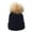 Navy, variant on Winter Hats with Large Fluffy Pom Pom, Top Big Knitted Ball Beanie for Men and Women, Warm Lamb Wool Lined Adjustable Ski Cap for Autumn Winter Outdoor Activities Black