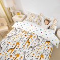 thumbnail image 2 of Castle Fairy Cute White Floral Giraffe Duvet Cover Queen,Cartoon Wildflower Animal Queen Bedding,Orange Gray,Reversible,3-Piece,No Comforter,1 Duvet Cover and 2 Pillowcases, 2 of 6