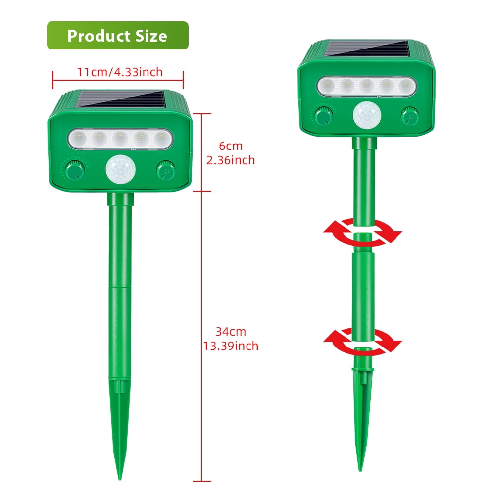 Jahy2Tech 2Pack Solar Ultrasonic Animal Repellent for Yard Home with Motion Sensor