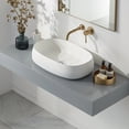 thumbnail image 2 of Modern Bathroom Sink - White Matte Stone Resin Vessel, 22.26"l X 15"w 5.5"h, And To Scratches Art Vessel Resin, 22.26(l)x15(w)x5.5(h), Long Lasting Stains, 2 of 2