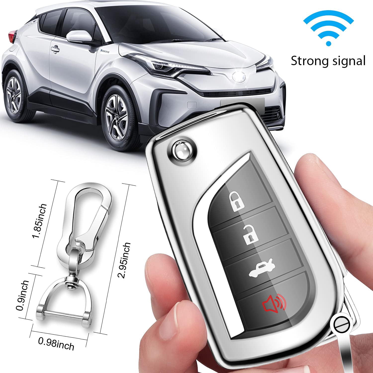 for Toyota Key Fob Cover Compatible with Toyota Fortuner tundra Camry RAV4 Highlander Corolla Smart Key