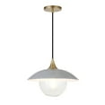 thumbnail image 2 of Evelyn&Zoe Industrial 1-Light Pendant in contemporary brass with cool gray metal shade for, kitchen, dining room, living room, or foyer, 2 of 5