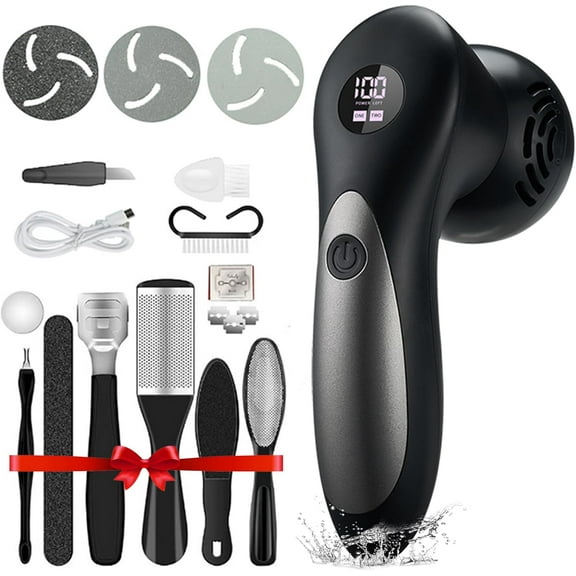 Electric Feet Foot Callus Remover Equipped, Foot Scrubber with Professional Foot Care Tool, Waterproof Foot File for Removing Hard Cracks Dryness and Dead Skin